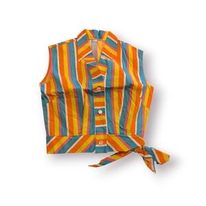 Vintage Women's Striped Colorful Top Size 34 (M)